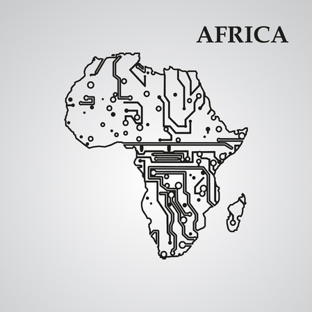 Circuit board Africa elegant illustrationのイラスト素材