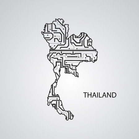 Circuit board Thailand, vector elegant illustrationのイラスト素材