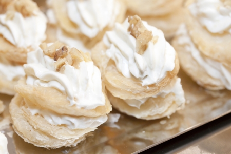 sandwich with cheese and  walnutsの写真素材