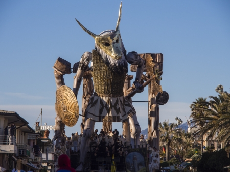 VIAREGGIO, ITALY - FEBRUARY 2:    allegorical float about greek mythology  at Viareggio Carnival held February 2, 2013のeditorial素材
