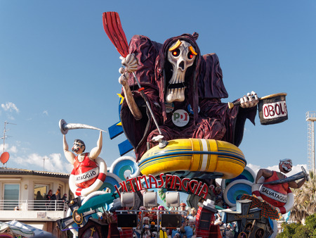 VIAREGGIO, ITALY - FEBRUARY 23    allegorical float at Viareggio Carnival held February 23, 2014のeditorial素材