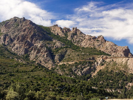 beatiful landscape of the mountain Gennargentu in sardinia Italyの写真素材