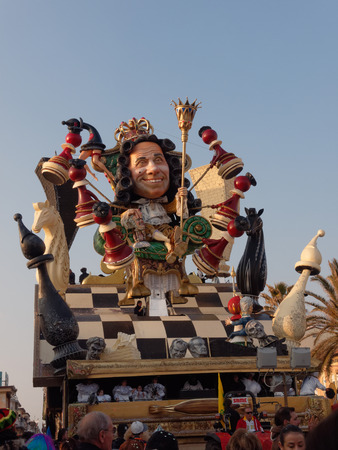 VIAREGGIO, ITALY - FEBRUARY 19:   parade of allegorical chariot at Viareggio Carnival held February 26, 2012のeditorial素材