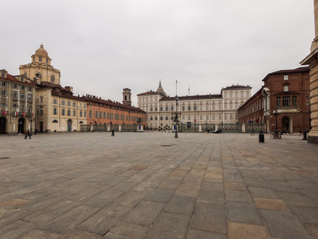 cityscape of  Piazza Castello Turin Piedmont Italyのeditorial素材