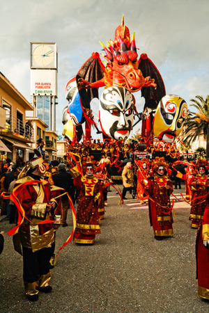 VIAREGGIO, ITALY - February 7:   parade of allegorical chariot at Viareggio Carnival held February 7, 2010のeditorial素材