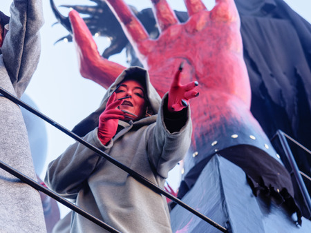 VIAREGGIO, ITALY - FEBRUARY 2:   allegorical float at Viareggio Carnival held February 2, 2015のeditorial素材