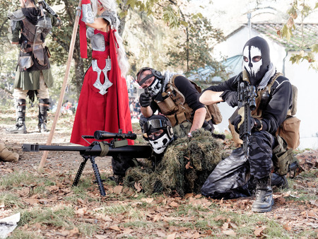LUCCA, ITALY - November 11:   masks cartoon characters at Lucca Comics held November 01, 2014のeditorial素材