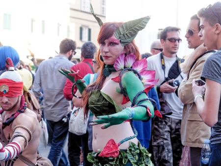 LUCCA, ITALY - November 11:   masks cartoon characters at Lucca Comics held November 01, 2014