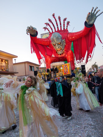 VIAREGGIO, ITALY - FEBRUARY 23:   allegorical float at Viareggio Carnival held February 23, 2014のeditorial素材