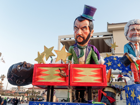 VIAREGGIO, ITALY - March 12:   allegorical float  at Viareggio Carnival held March 12, 2016
