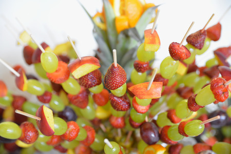 Delicious fruits arrangements for wedding reception and similar eventsの写真素材