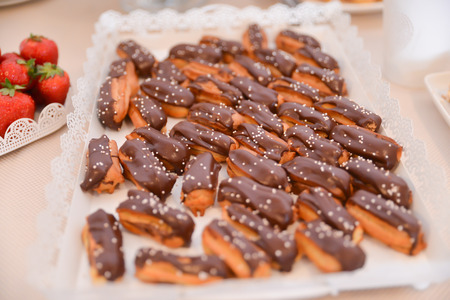 Restaurant sweets arrangements for wedding reception or similar events