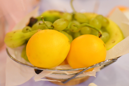 Delicious fruits arrangements for wedding reception and similar eventsの写真素材