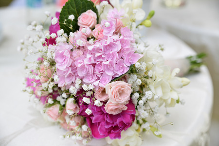 Wedding accessories. Bride flower bouquet isolatedの写真素材