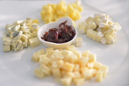 Cheese arrangements on the plateの写真素材