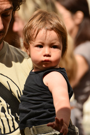 TIMISOARA, ROMANIA - April 27, 2013: People participating at the free market exchange event hold in the city centerのeditorial素材