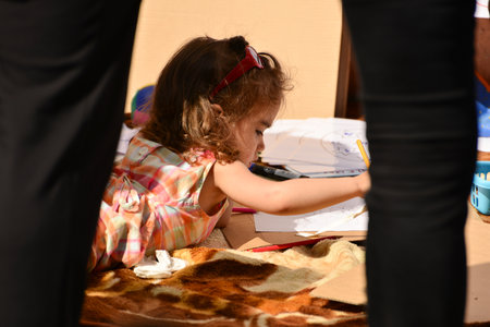 TIMISOARA, ROMANIA - April 27, 2013: People participating at the free market exchange event hold in the city centerのeditorial素材