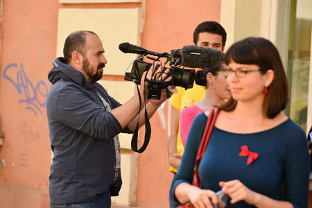TIMISOARA, ROMANIA - April 27, 2013: People participating at the free market exchange event hold in...