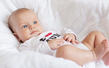 cute newborn boy wearing clothing with love to mum  (not trademark)
