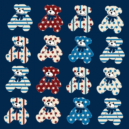 Teddy bears, elements for scrapbook, greeting cards, Valentineのイラスト素材