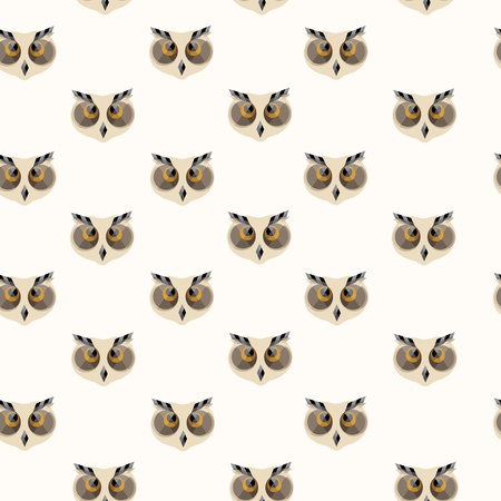 Seamless owl patternのイラスト素材