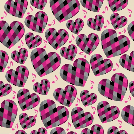 Pink  hearts, seamless patternのイラスト素材