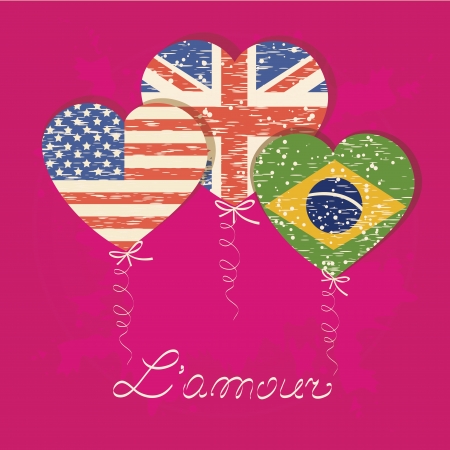 Valentine's Day Love flagsのイラスト素材