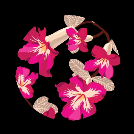 Floral pattern with hibiscus のイラスト素材