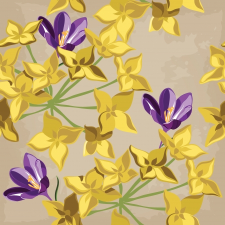 Seamless floral pattern, hand-drawing. Vector illustration.のイラスト素材