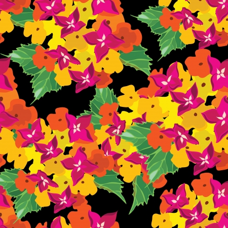 Floral seamless pattern with beautiful flowers, hand-drawing  Vector illustration のイラスト素材