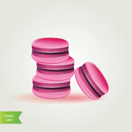 Sweet macaroons.Vector illustration.のイラスト素材