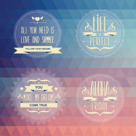 Set Summer poster Typography illustration のイラスト素材