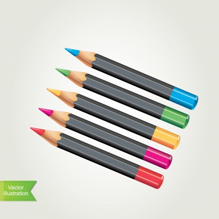 Colored pencils Vector illustration のイラスト素材