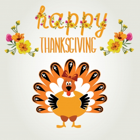 Poster with turkey Typography illustration のイラスト素材