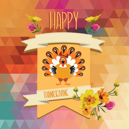 Poster with turkey Typography illustration のイラスト素材