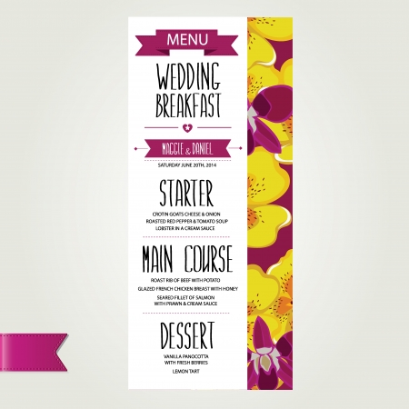 Wedding menu, template design.Vector illustration.のイラスト素材