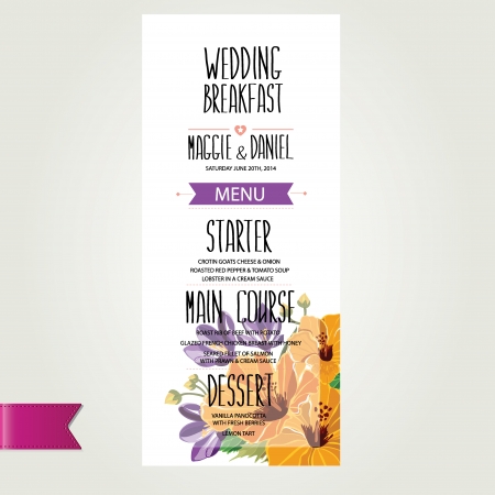 Wedding menu, template design Vector illustration のイラスト素材