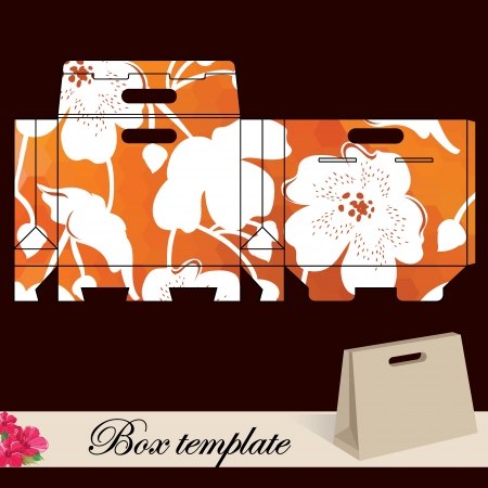 Gift box template Print  Cut along solid outer border with scissors のイラスト素材