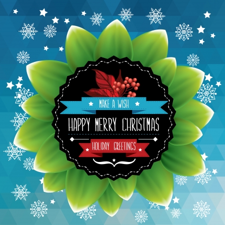 Poster Merry Christmas Typography Vector illustration のイラスト素材