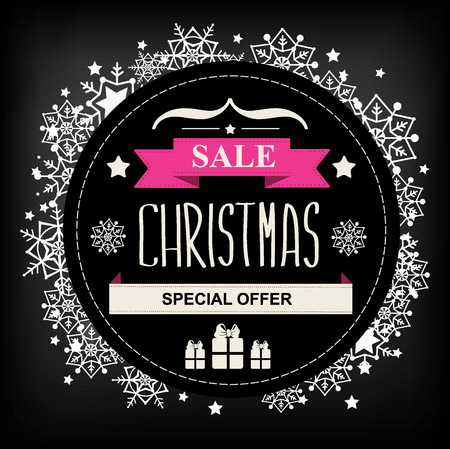 Christmas Poster Sale Typography Vector illustration のイラスト素材
