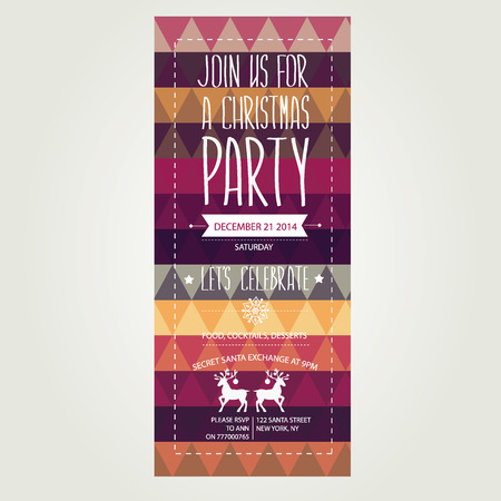 Invitation Merry Christmas Typography Vector illustration のイラスト素材