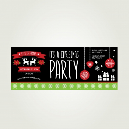 Invitation Merry Christmas.Typography.Vector illustration.のイラスト素材