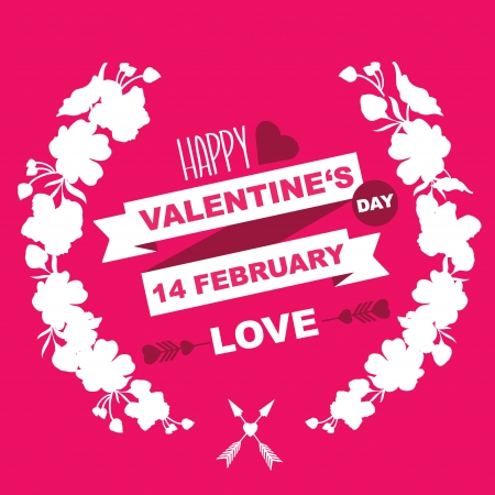 Valentine's Day poster.Typography.Vector illustration.のイラスト素材