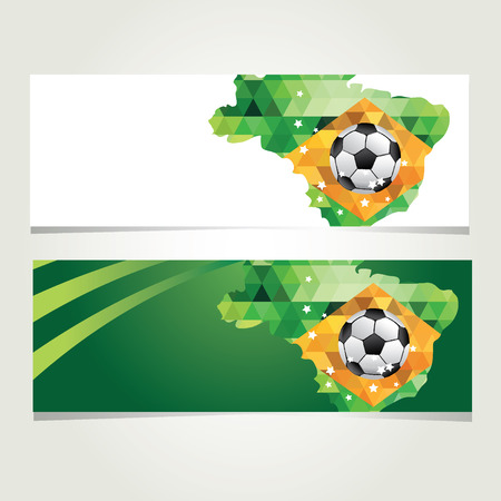 Soccer banner set   Brazil summer world game  Vector illustration のイラスト素材