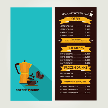 Coffee house menu, restaurant template design. のイラスト素材