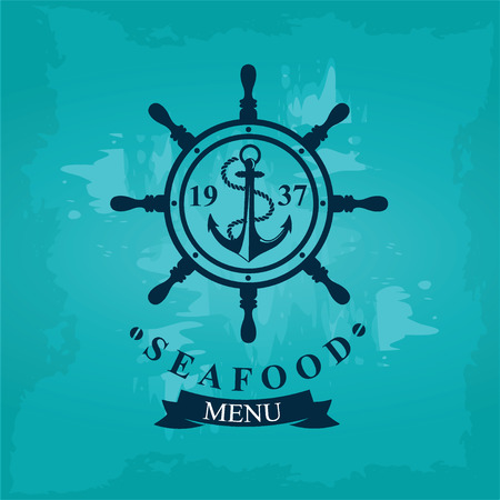 Seafood cafe menu, template design. Vector illustration.のイラスト素材