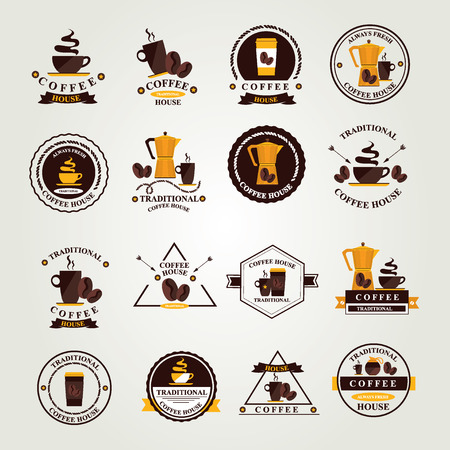 Coffee badge,label, icon menu  Flat design  Vector for menu, coffee shop, restaurant のイラスト素材