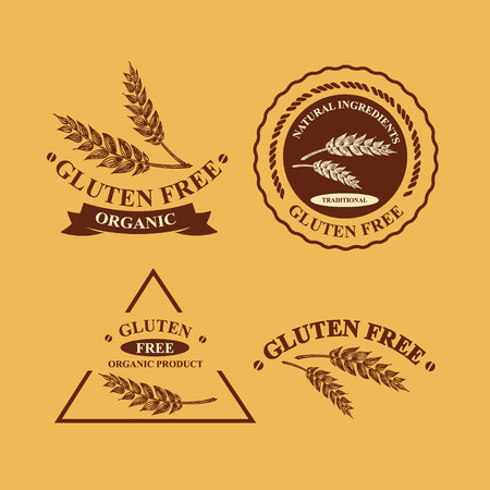 Gluten free and wheat labels. のイラスト素材