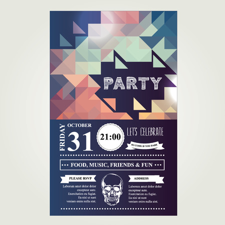 Invitation disco party.のイラスト素材