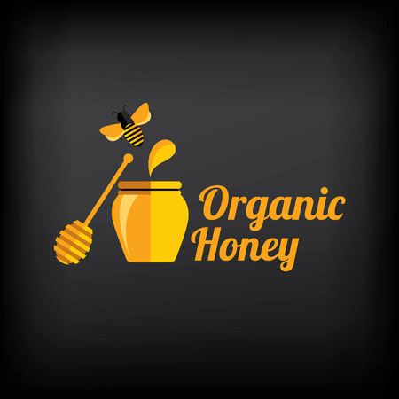 Honey badge,label. Abstract bee design.のイラスト素材